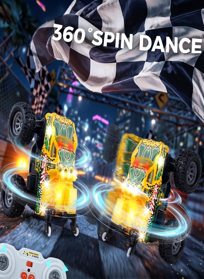 بيزغار ألعاب شاحنة الوحش الصغيرة من بيزجار - سيارة تحكم عن بعد بتردد 2.4 جيجاهرتز بمقياس 1:64 مع أضواء ملونة، تدور 360 درجة، هيكل معدني - شاحنة وحش تعمل بالتحكم عن بعد للأولاد والبنات من عمر 3 إلى 8 سنوات (أصفر) - Image 4